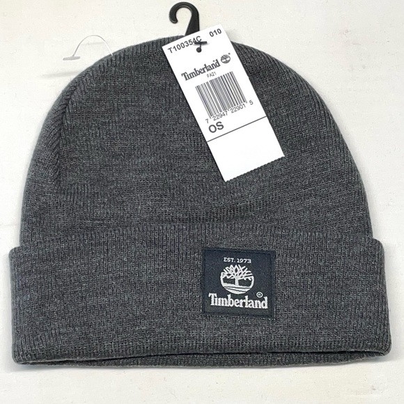 Timberland Men’s Cuffed Beanie Winter Hat Lightweight T100354C 010 Gray NWT - Picture 9 of 15